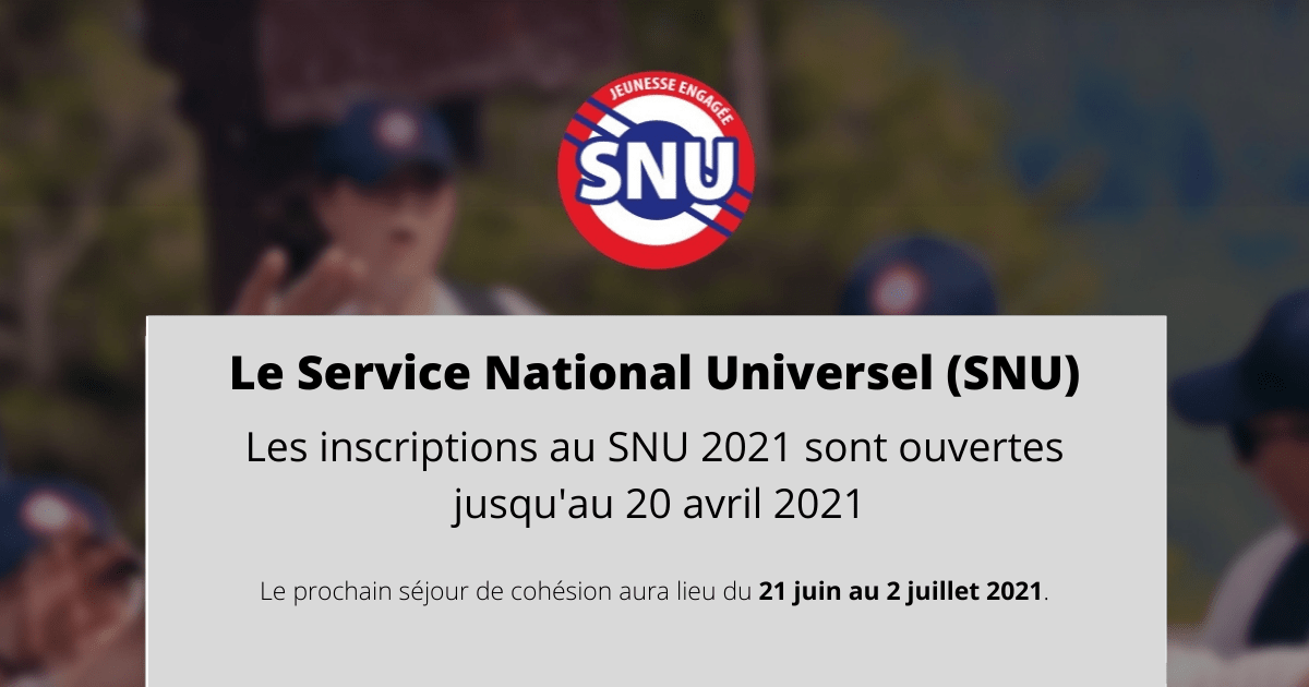 Service National Universel - inscriptions 2021